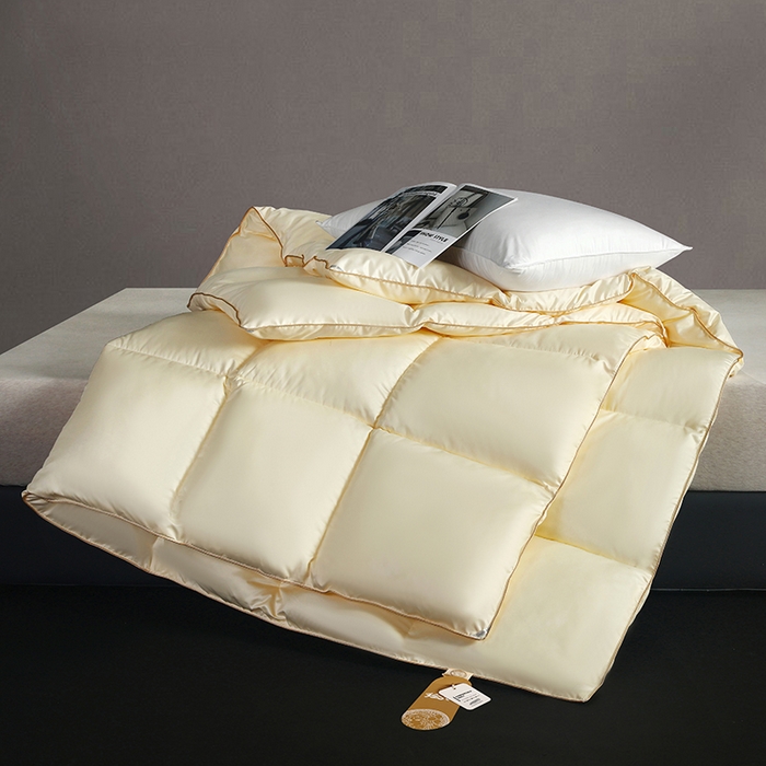 2025新款加厚羽丝绒被子酒店被芯被子白丝绒棉被空调被（提供买家秀） 暖米色