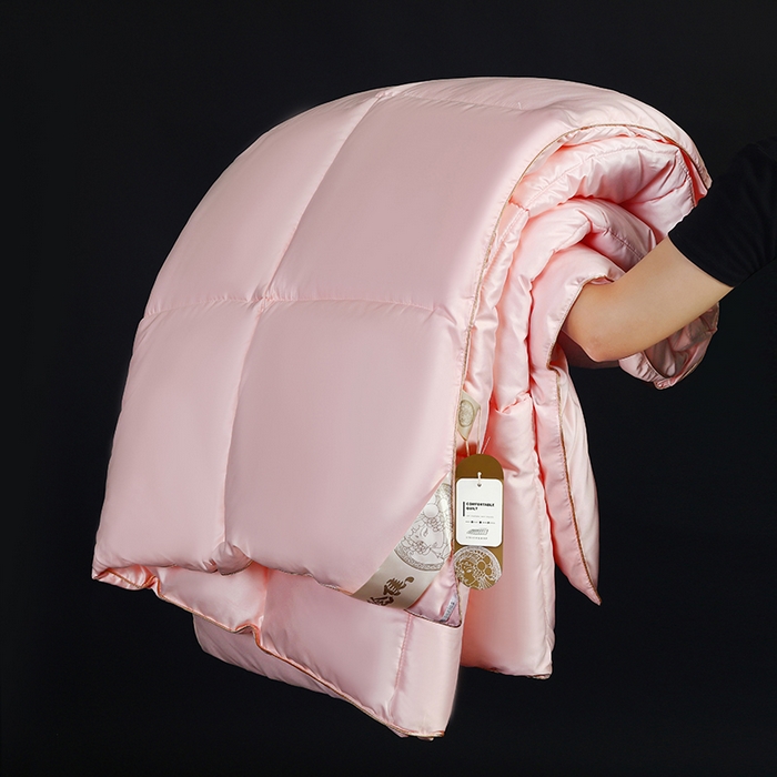 91家纺网 家纺一手货源 找家纺 2025新款加厚羽丝绒被子酒店被芯被子白丝绒棉被空调被（提供买家秀） 暖玉色