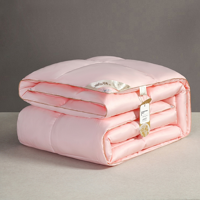 91家纺网 家纺一手货源 找家纺 2025新款加厚羽丝绒被子酒店被芯被子白丝绒棉被空调被（提供买家秀） 暖玉色