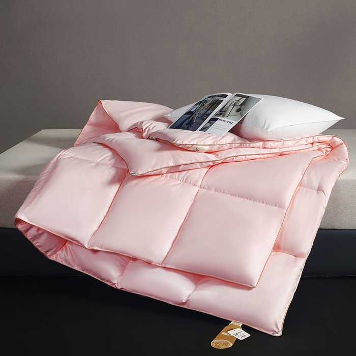 91家纺网 家纺一手货源 找家纺 2025新款加厚羽丝绒被子酒店被芯被子白丝绒棉被空调被（提供买家秀） 暖玉色