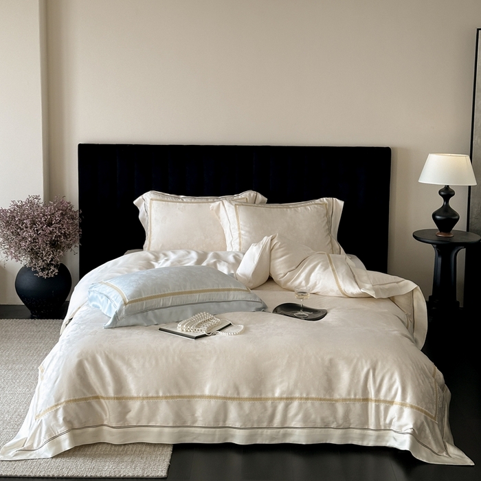 91家纺网 家纺一手货源 找家纺 （总）MIU缪家居 2025新款100支全棉纯棉提花四件套-蝶影（控价388）