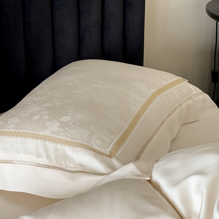 91家纺网 家纺一手货源 找家纺 （总）MIU缪家居 2025新款100支全棉纯棉提花四件套-蝶影（控价388）