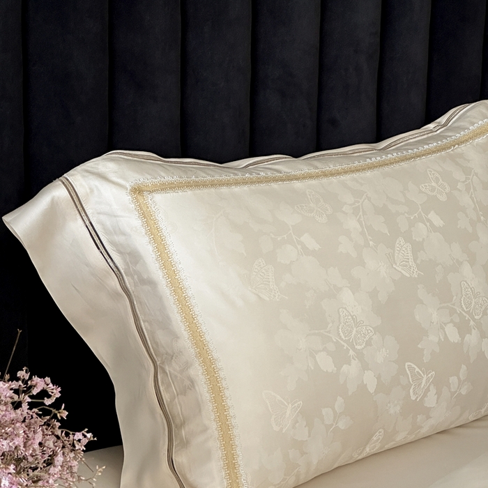 91家纺网 家纺一手货源 找家纺 （总）MIU缪家居 2025新款100支全棉纯棉提花四件套-蝶影（控价388）