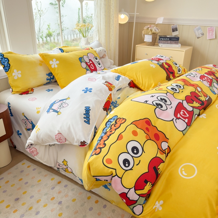 乐居坊 2025新款开学季亲肤棉透气印花芦荟棉四件套（大床） 好伙伴