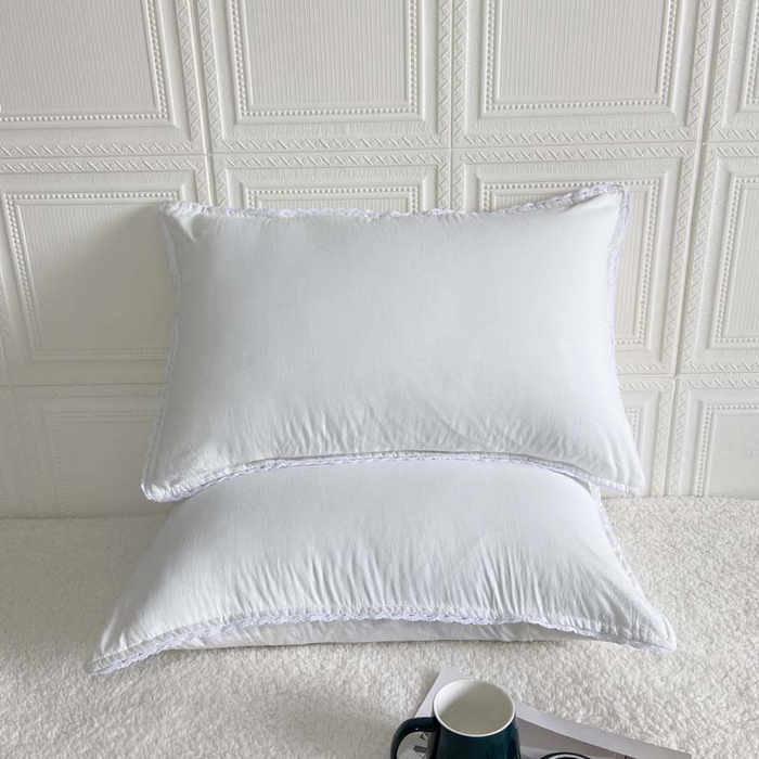 卡奥家纺 2025新款A类纯棉色织枕套单枕套枕套单件 白青年