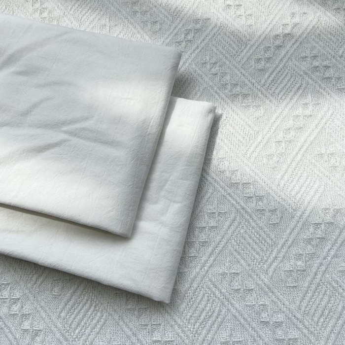 91家纺网 家纺一手货源 找家纺 卡奥家纺 2025新款A类纯棉色织枕套单枕套枕套单件 白青年