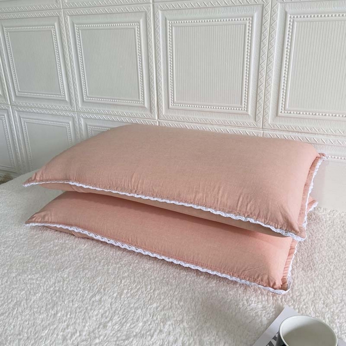 91家纺网 家纺一手货源 找家纺 卡奥家纺 2025新款A类纯棉色织枕套单枕套枕套单件 粉青年