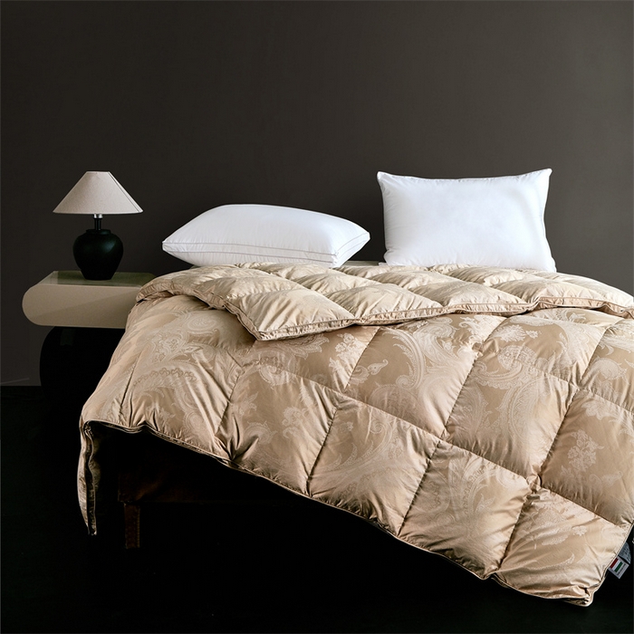 91家纺网 家纺一手货源 找家纺 华盛羽绒被壳 2025新款高精密提花高端羽绒被 奥菲金