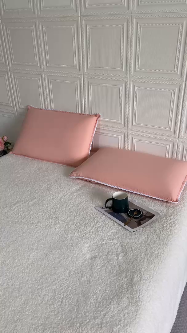 91家纺网 家纺一手货源 找家纺 卡奥家纺 2025新款A类纯棉色织枕套单枕套枕套单件 粉青年