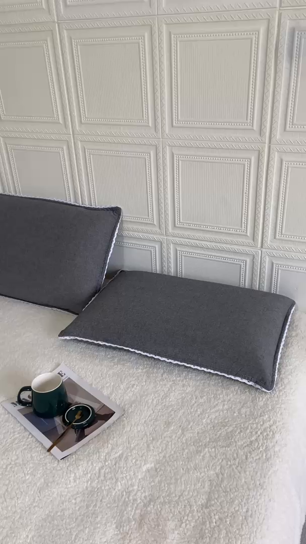 91家纺网 家纺一手货源 找家纺 卡奥家纺 2025新款A类纯棉色织枕套单枕套枕套单件 黑青年