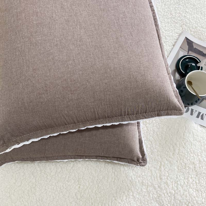 91家纺网 家纺一手货源 找家纺 卡奥家纺 2025新款A类纯棉色织枕套单枕套枕套单件 咖青年