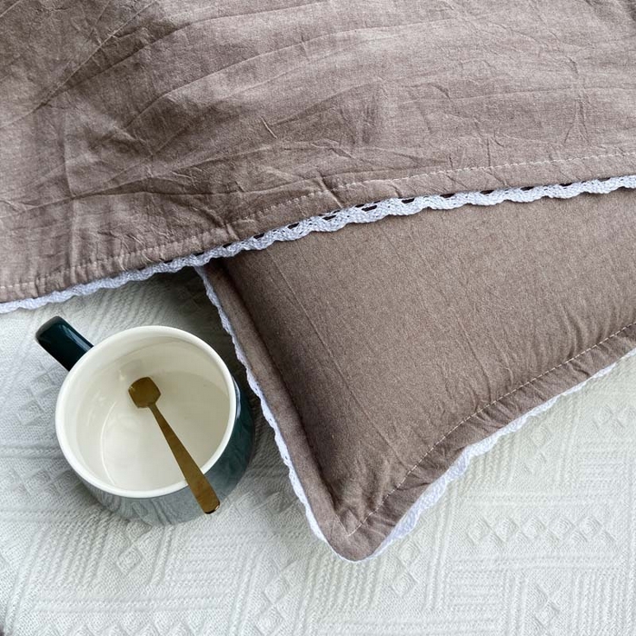 91家纺网 家纺一手货源 找家纺 卡奥家纺 2025新款A类纯棉色织枕套单枕套枕套单件 咖青年