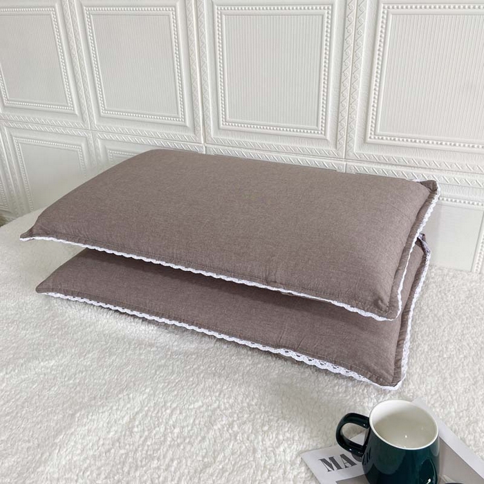 91家纺网 家纺一手货源 找家纺 卡奥家纺 2025新款A类纯棉色织枕套单枕套枕套单件 咖青年