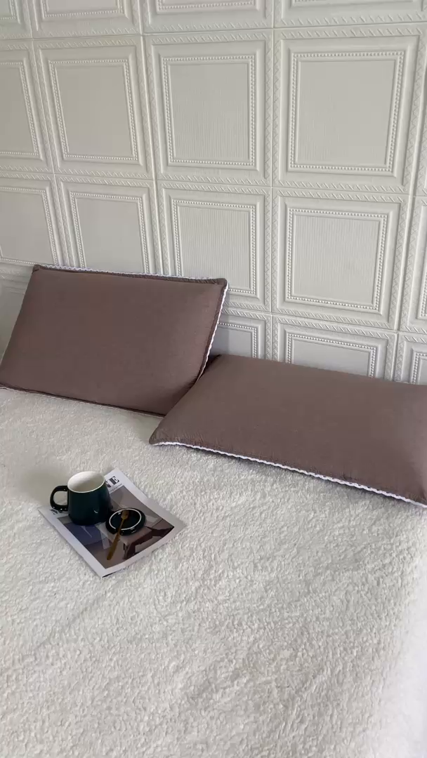 91家纺网 家纺一手货源 找家纺 卡奥家纺 2025新款A类纯棉色织枕套单枕套枕套单件 咖青年