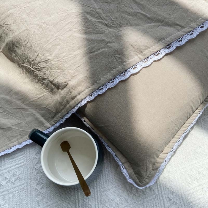 91家纺网 家纺一手货源 找家纺 卡奥家纺 2025新款A类纯棉色织枕套单枕套枕套单件 米驼