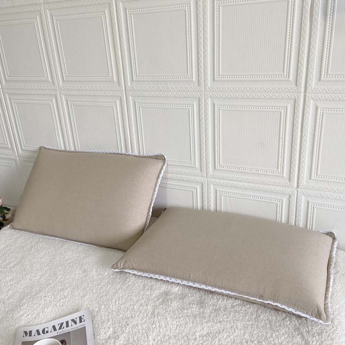 91家纺网 家纺一手货源 找家纺 卡奥家纺 2025新款A类纯棉色织枕套单枕套枕套单件 米驼