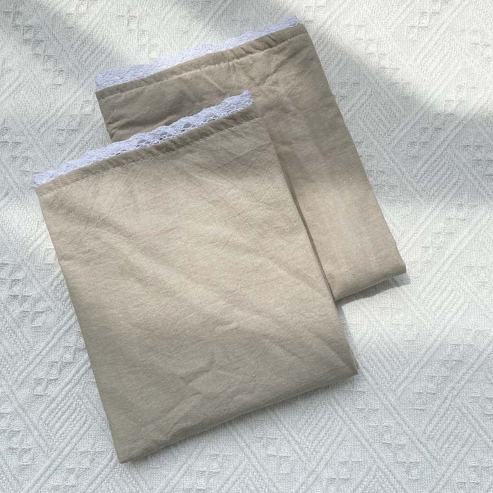 91家纺网 家纺一手货源 找家纺 卡奥家纺 2025新款A类纯棉色织枕套单枕套枕套单件 米驼