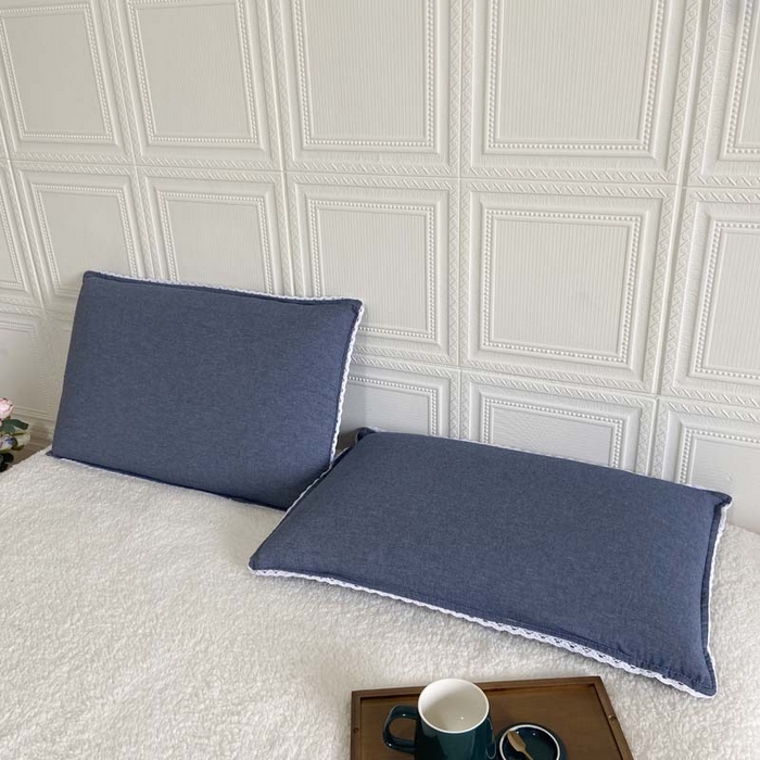 91家纺网 家纺一手货源 找家纺 卡奥家纺 2025新款A类纯棉色织枕套单枕套枕套单件 牛仔蓝