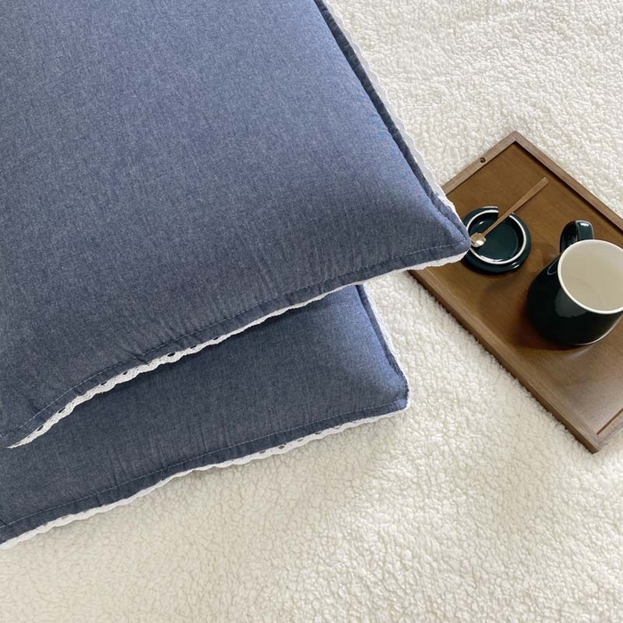 91家纺网 家纺一手货源 找家纺 卡奥家纺 2025新款A类纯棉色织枕套单枕套枕套单件 牛仔蓝