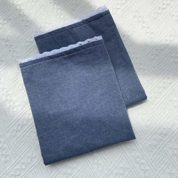 91家纺网 家纺一手货源 找家纺 卡奥家纺 2025新款A类纯棉色织枕套单枕套枕套单件 牛仔蓝