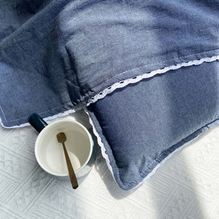 91家纺网 家纺一手货源 找家纺 卡奥家纺 2025新款A类纯棉色织枕套单枕套枕套单件 牛仔蓝