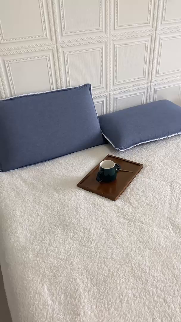 91家纺网 家纺一手货源 找家纺 卡奥家纺 2025新款A类纯棉色织枕套单枕套枕套单件 牛仔蓝