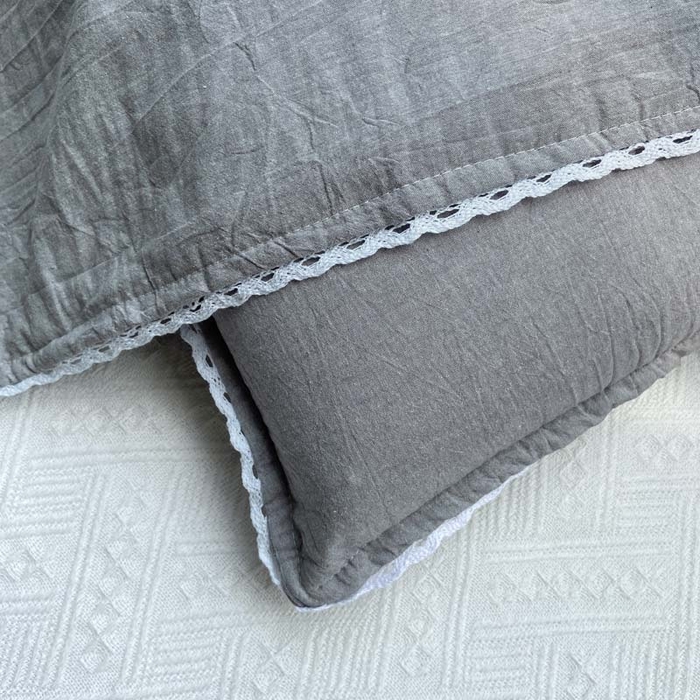 91家纺网 家纺一手货源 找家纺 卡奥家纺 2025新款A类纯棉色织枕套单枕套枕套单件 浅灰