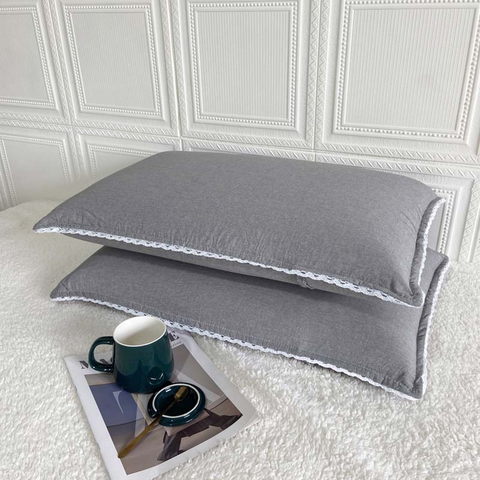 91家纺网 家纺一手货源 找家纺 卡奥家纺 2025新款A类纯棉色织枕套单枕套枕套单件 浅灰