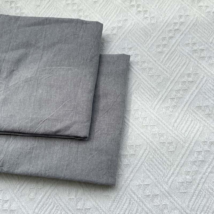 91家纺网 家纺一手货源 找家纺 卡奥家纺 2025新款A类纯棉色织枕套单枕套枕套单件 浅灰