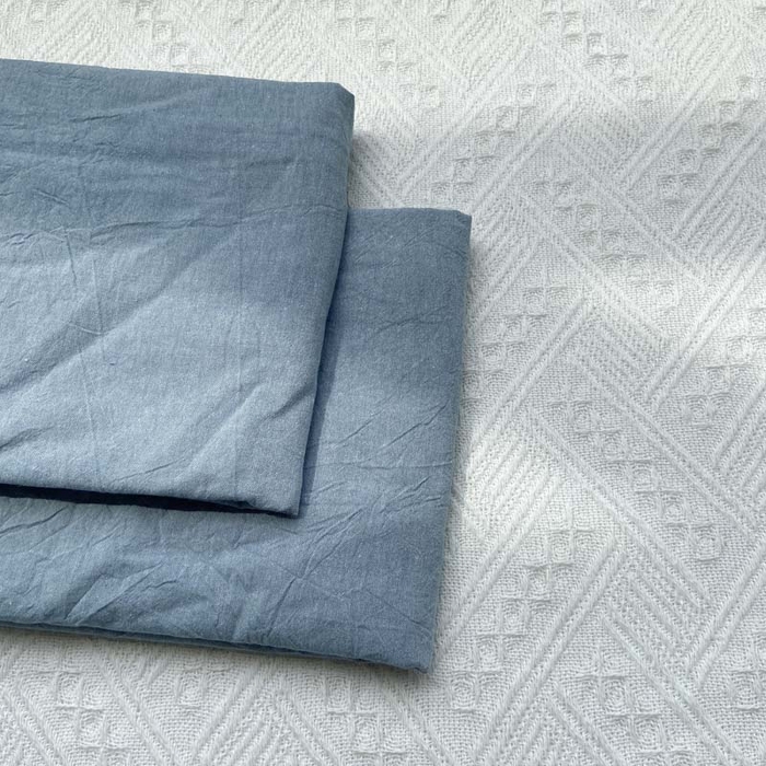 91家纺网 家纺一手货源 找家纺 卡奥家纺 2025新款A类纯棉色织枕套单枕套枕套单件 浅兰青年