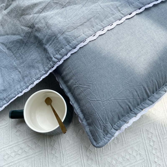 91家纺网 家纺一手货源 找家纺 卡奥家纺 2025新款A类纯棉色织枕套单枕套枕套单件 浅兰青年