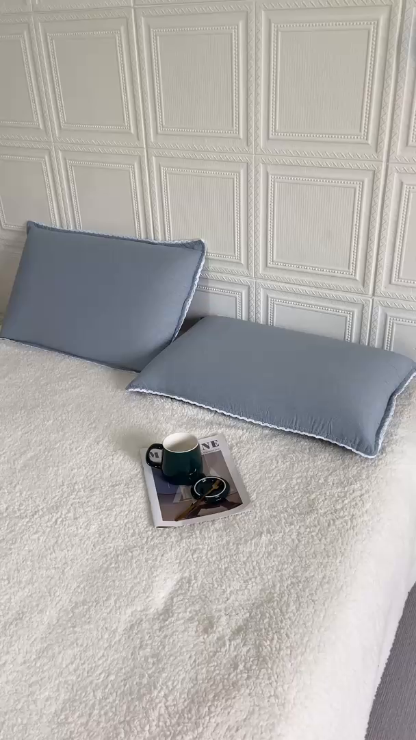 91家纺网 家纺一手货源 找家纺 卡奥家纺 2025新款A类纯棉色织枕套单枕套枕套单件 浅兰青年