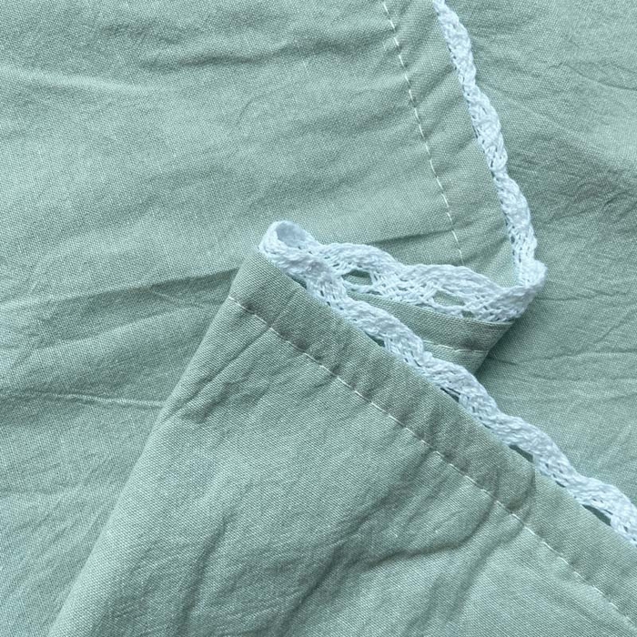 91家纺网 家纺一手货源 找家纺 卡奥家纺 2025新款A类纯棉色织枕套单枕套枕套单件 浅绿青年