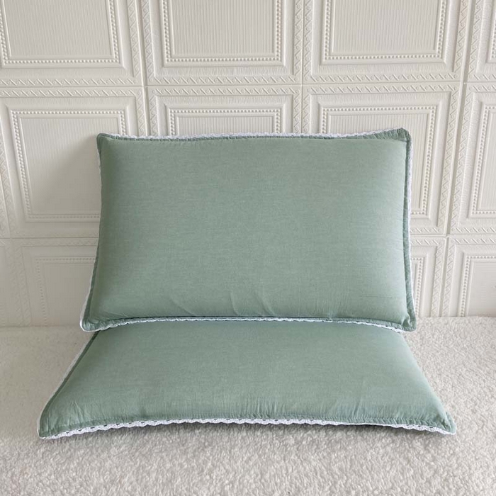 卡奥家纺 2025新款A类纯棉色织枕套单枕套枕套单件 浅绿青年