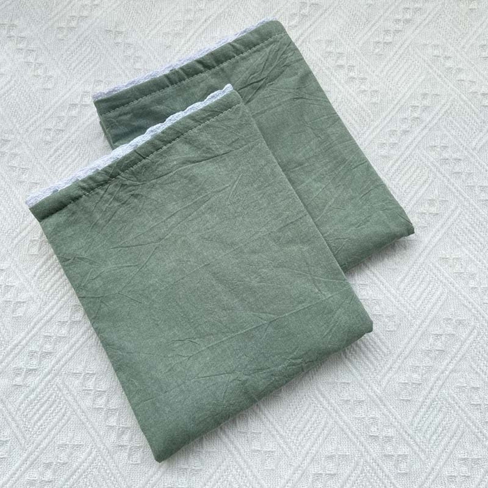 91家纺网 家纺一手货源 找家纺 卡奥家纺 2025新款A类纯棉色织枕套单枕套枕套单件 深绿