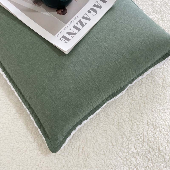 91家纺网 家纺一手货源 找家纺 卡奥家纺 2025新款A类纯棉色织枕套单枕套枕套单件 深绿