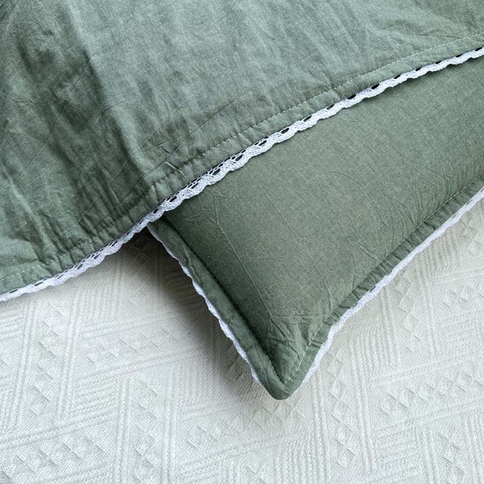 91家纺网 家纺一手货源 找家纺 卡奥家纺 2025新款A类纯棉色织枕套单枕套枕套单件 深绿