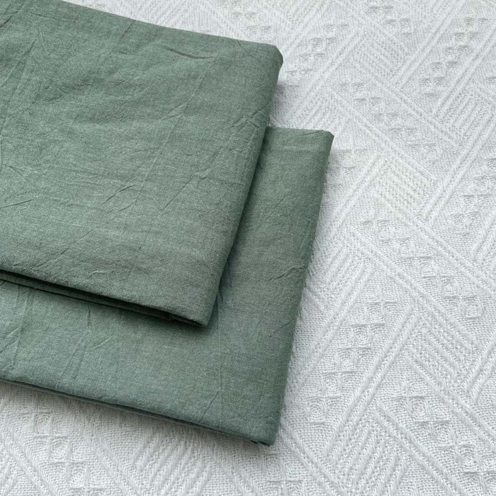 91家纺网 家纺一手货源 找家纺 卡奥家纺 2025新款A类纯棉色织枕套单枕套枕套单件 深绿