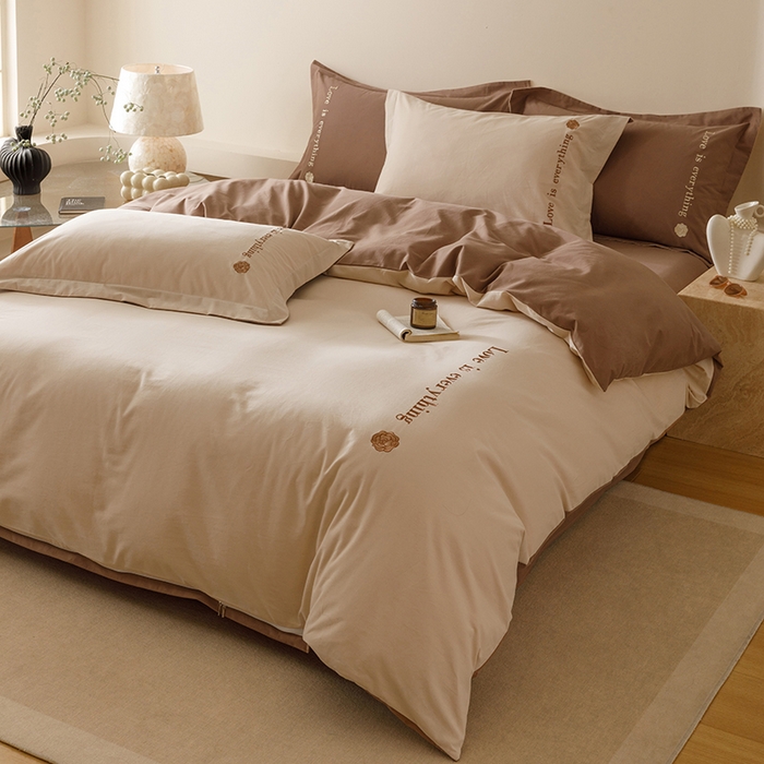 91家纺网 家纺一手货源 找家纺 （总）艾莱家纺 2025新款A类新疆长绒棉加厚柔顺磨毛四件套--爱永恒系列