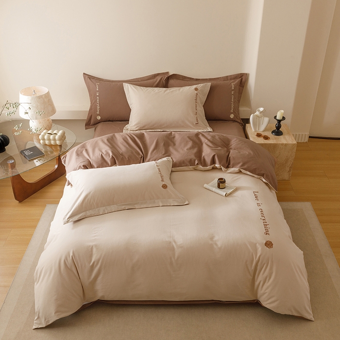 91家纺网 家纺一手货源 找家纺 （总）艾莱家纺 2025新款A类新疆长绒棉加厚柔顺磨毛四件套--爱永恒系列