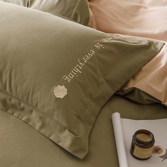 91家纺网 家纺一手货源 找家纺 艾莱家纺 2025新款A类新疆长绒棉加厚柔顺磨毛四件套--爱永恒系列 爱永恒-抹茶绿