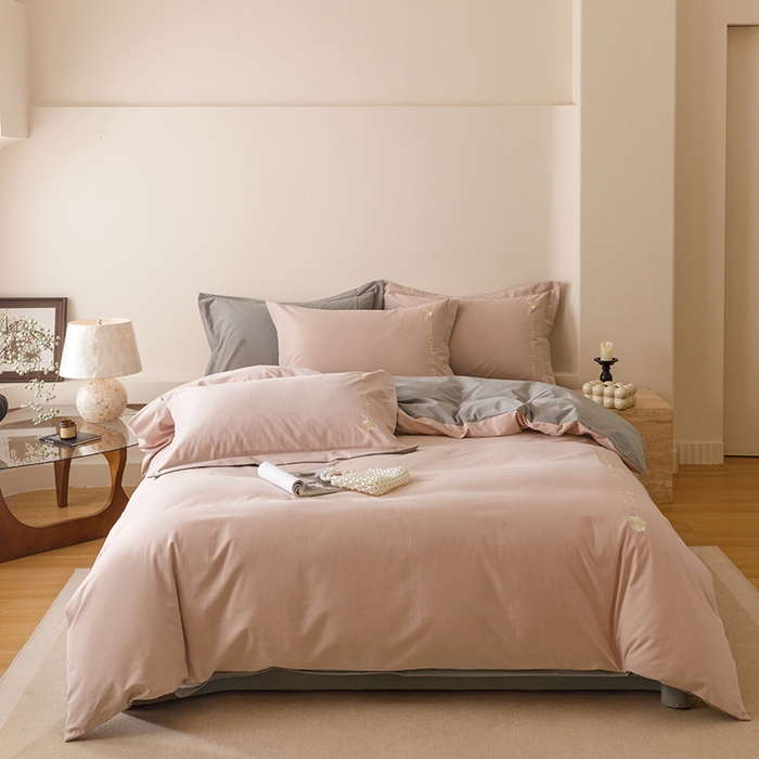 艾莱家纺 2025新款A类新疆长绒棉加厚柔顺磨毛四件套--爱永恒系列 爱永恒-浅豆沙