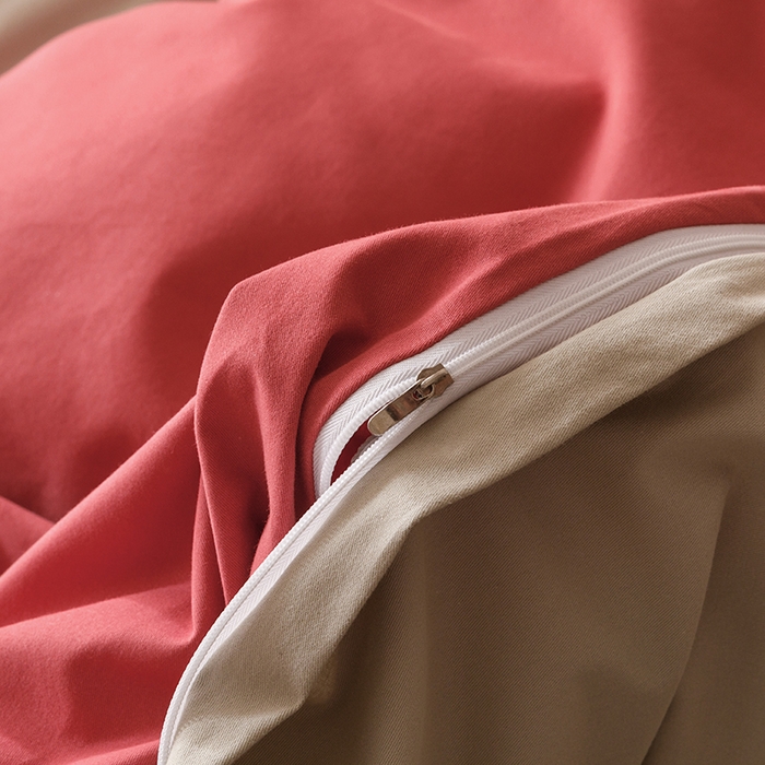 91家纺网 家纺一手货源 找家纺 艾莱家纺 2025新款A类新疆长绒棉加厚柔顺磨毛四件套--爱永恒系列 爱永恒-嫣红