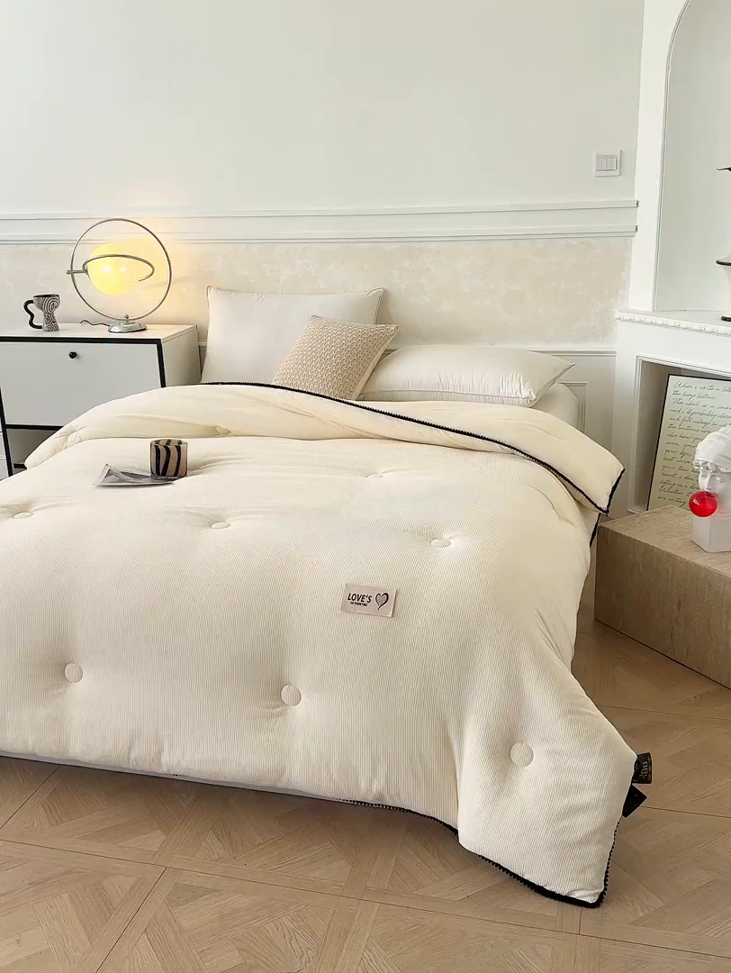 91家纺网 家纺一手货源 找家纺 （总）蓝冰家纺 2025新款保暖雪尼绒大豆被冬被被子被芯