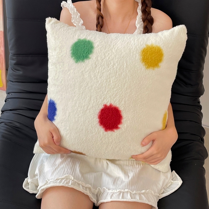 91家纺网 家纺一手货源 找家纺 晚爱家纺（原晚安家居） 2025新款跨境暖羊绒双面绵羊绒沙发毯多功能盖毯 彩波点