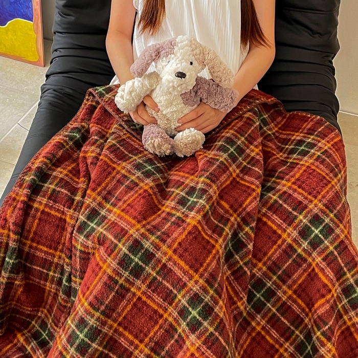 91家纺网 家纺一手货源 找家纺 晚爱家纺（原晚安家居） 2025新款跨境暖羊绒双面绵羊绒沙发毯多功能盖毯 节日派对