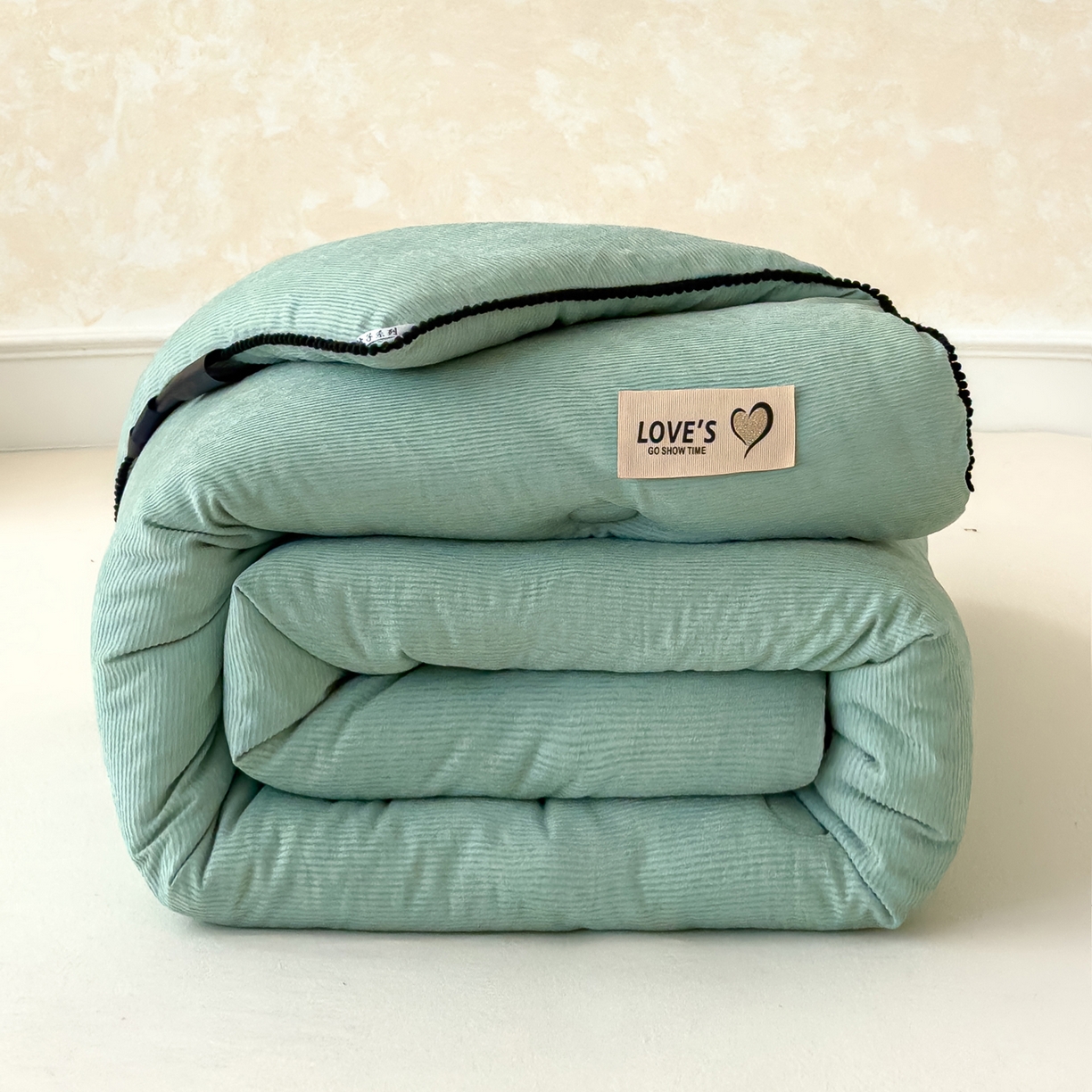 蓝冰家纺 2025新款保暖雪尼绒大豆被冬被被子被芯 墨绿色