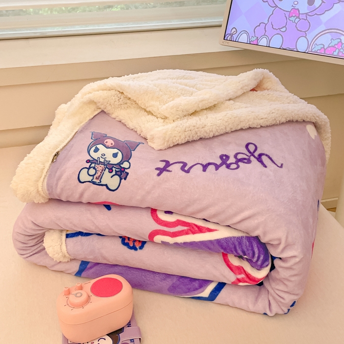 91家纺网 家纺一手货源 找家纺 （总）金爱家 2025新款卡通多功能牛奶绒羊羔绒毛毯