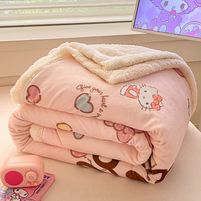91家纺网 家纺一手货源 找家纺 （总）金爱家 2025新款卡通多功能牛奶绒羊羔绒毛毯