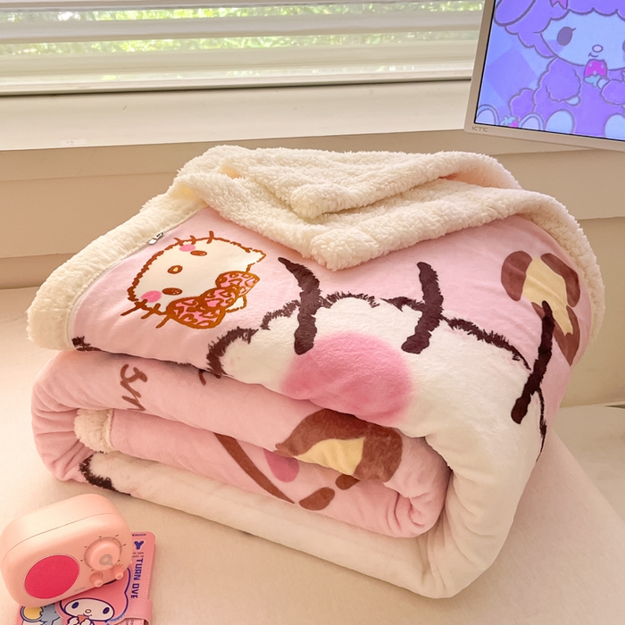 91家纺网 家纺一手货源 找家纺 （总）金爱家 2025新款卡通多功能牛奶绒羊羔绒毛毯
